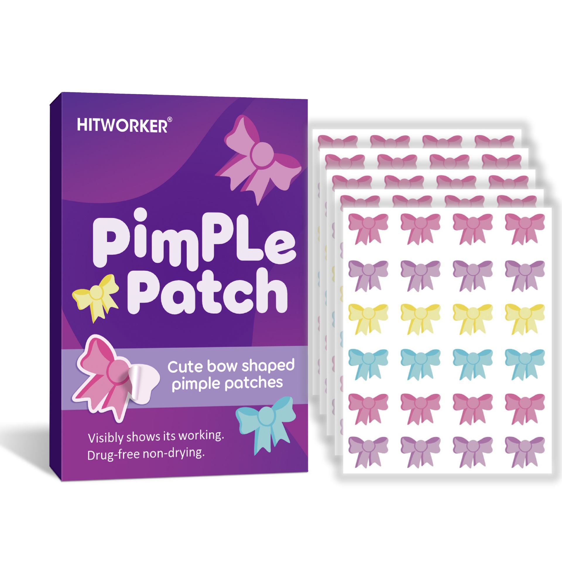 Skincare The Originote - 120Pcs Bow Shaped Acne Pimple Patches,